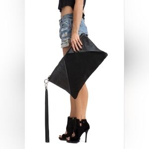 Mary Rich Leather And Fur Large Clutch